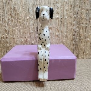 Vtg Wooden Shelf Sitting Dalmation Primitive Folk Art Handcrafted